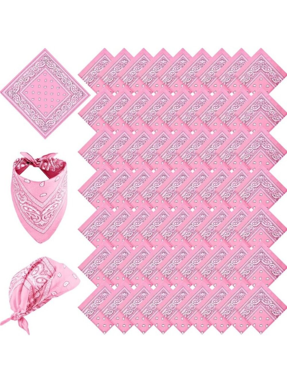 150 Pcs Paisley Bandanas Set | Western Cowboy Style Accessories, Bulk Pack